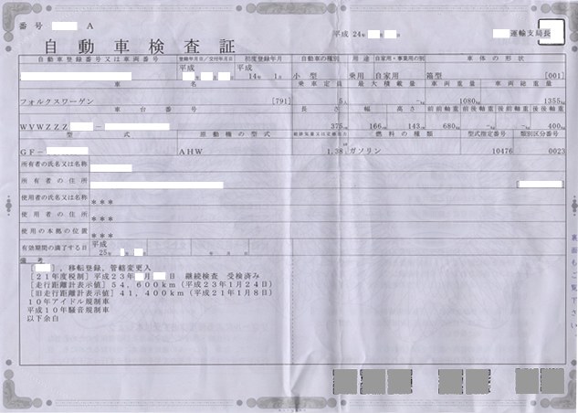 自動車検査証 車検証 について詳しく 車の車検徹底解説